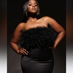 NWT’s Fashion Nova Luxe Marissa Feather Mini Dress Size 22 {out of stock @nova}